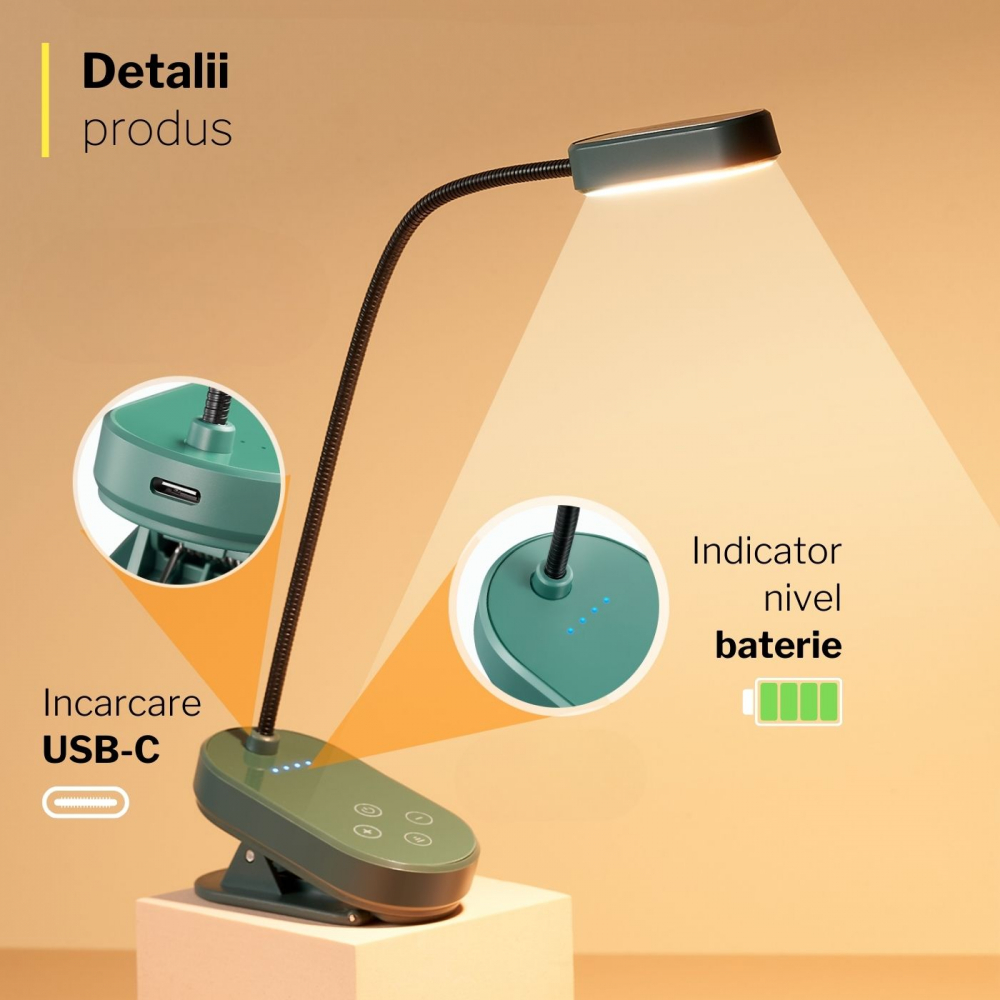 Lampa de veghe pentru citit cu LED si lumina odihnitoare [4]