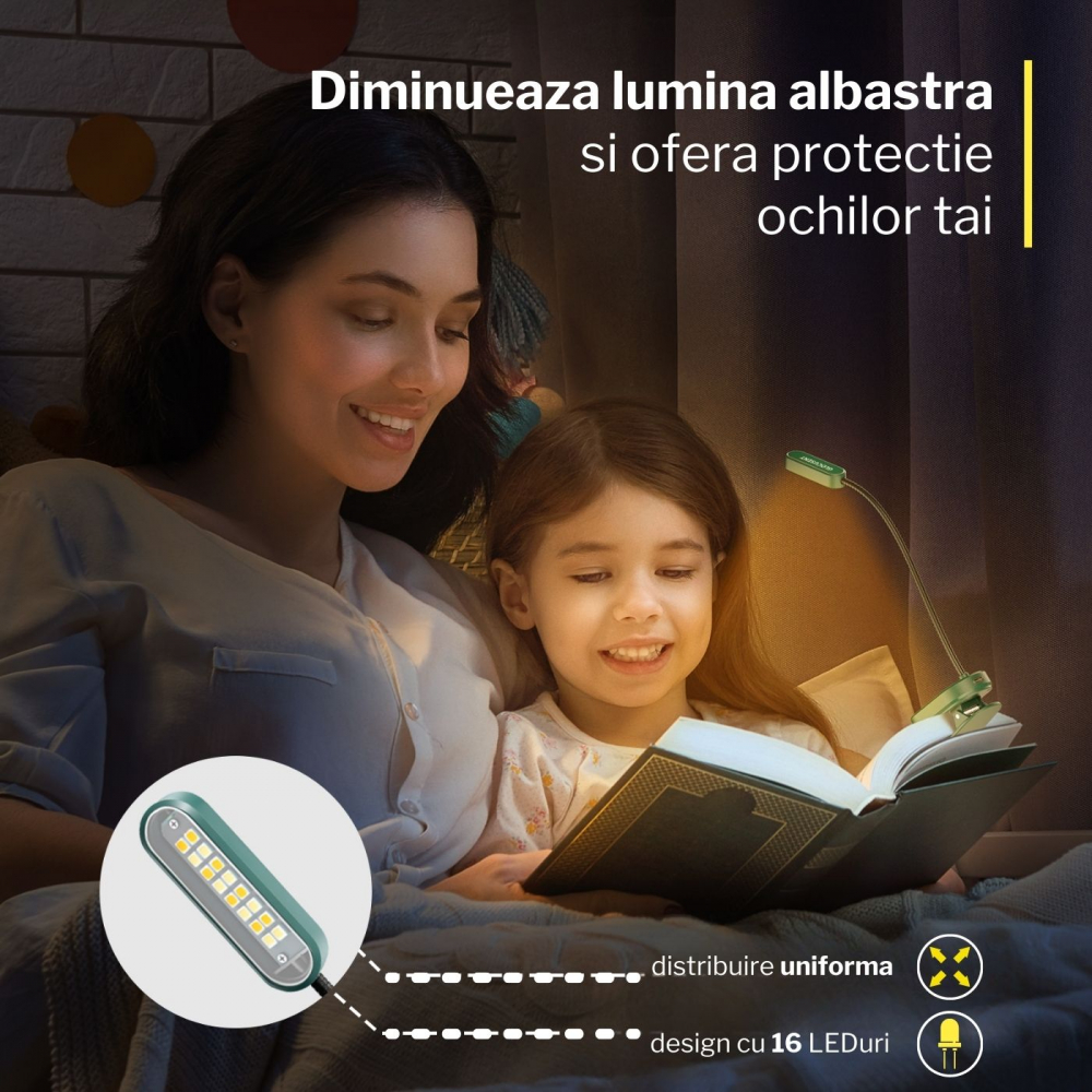Lampa de veghe pentru citit cu LED si lumina odihnitoare [9]