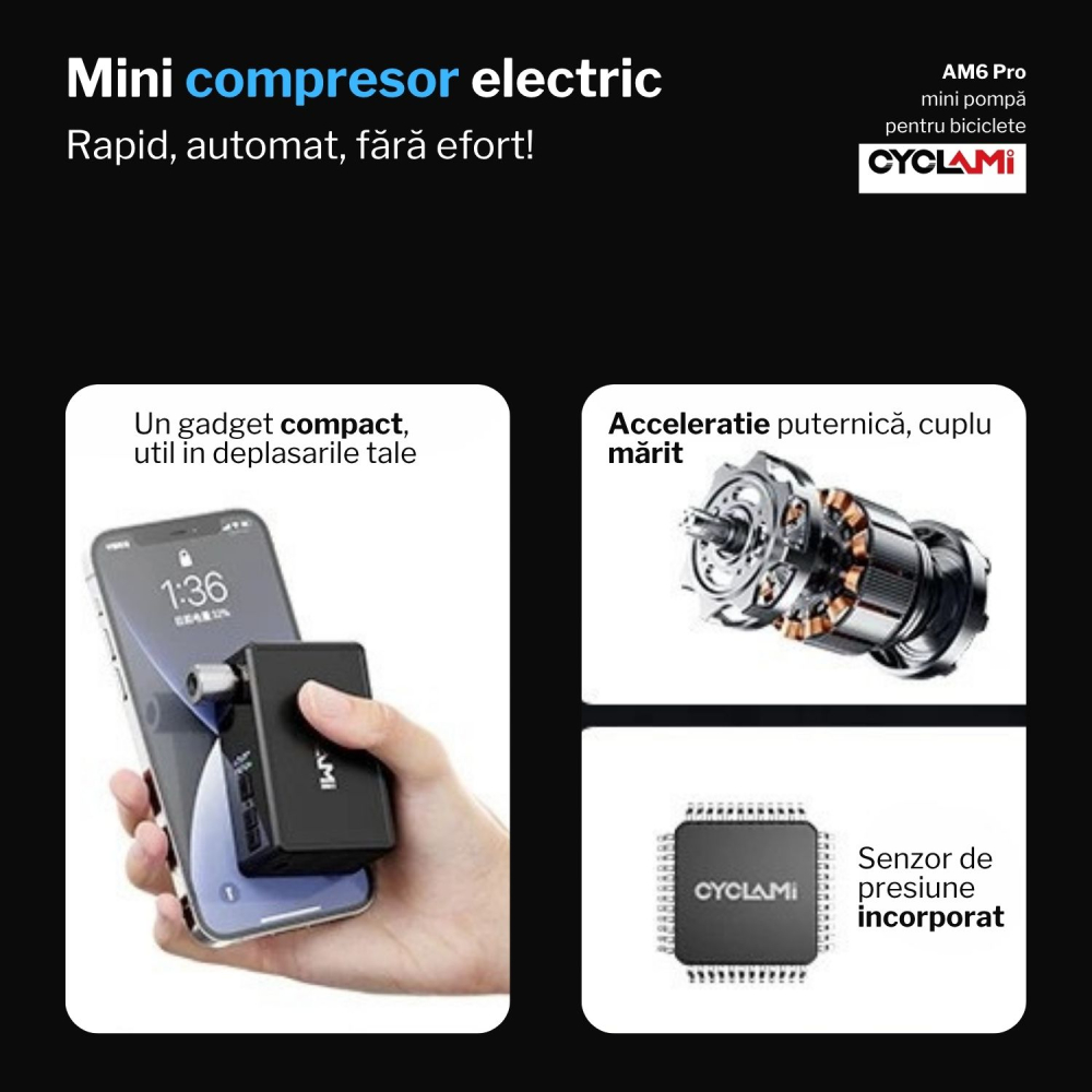 Mini pompa de aer automată pentru biciclete [3]