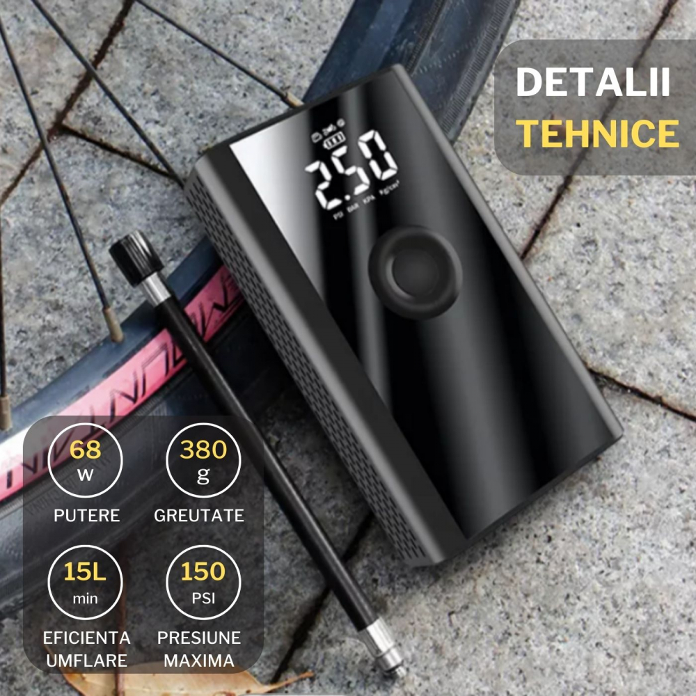 Mini pompa portabila de aer pentru biciclete [10]