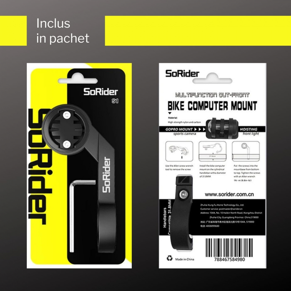 Suport prindere ciclocomputer pentru ghidon bicicleta mutibrand [8]