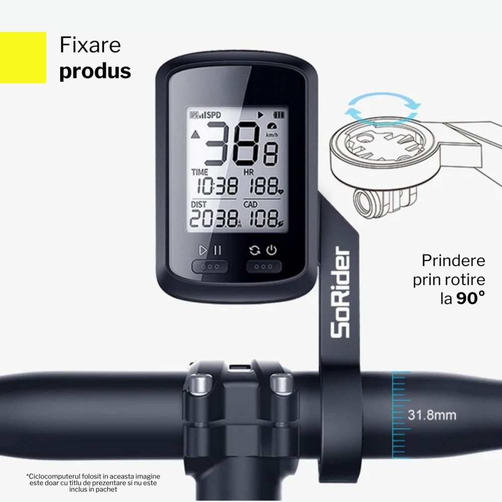 Suport prindere ciclocomputer pentru ghidon bicicleta mutibrand [3]