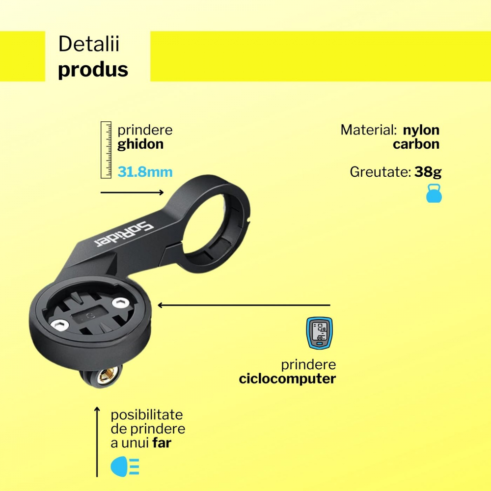 Suport prindere ciclocomputer pentru ghidon bicicleta mutibrand [4]
