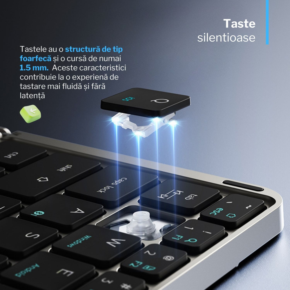 Tastatura pliabila wireless - conectare 3 dispozitive simultan [13]