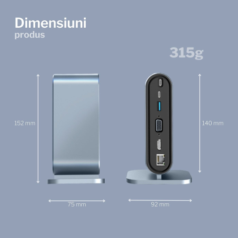 HUB vertical USB-C 11 in 1, HDMI,VGA,RJ45, PD 100W [4]