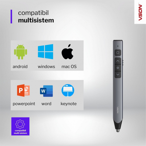 Indicator laser pentru prezentare cu funcție de stylus capacitiv pentru flip board  [5]