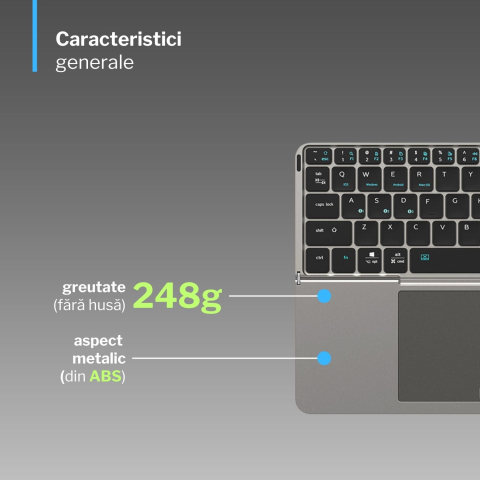 Tastatura pliabila wireless - conectare 3 dispozitive simultan [7]