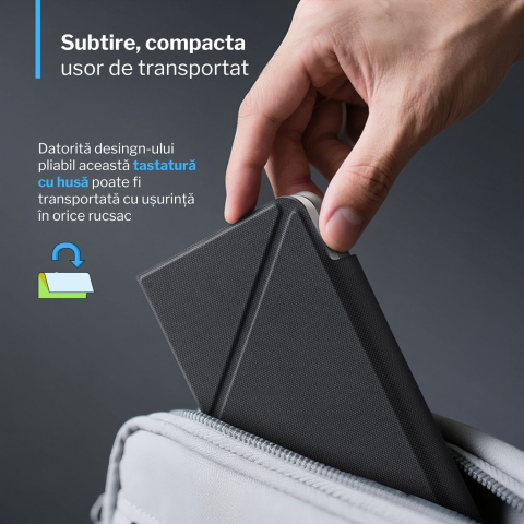 Tastatura pliabila wireless - conectare 3 dispozitive simultan [9]