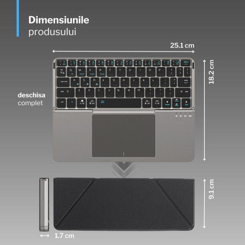 Tastatura pliabila wireless - conectare 3 dispozitive simultan [5]