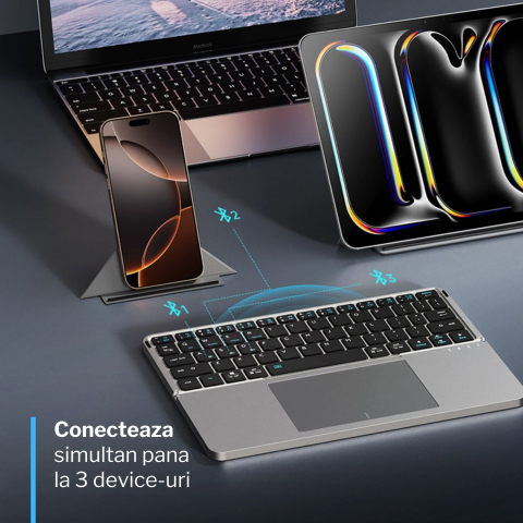 Tastatura pliabila wireless - conectare 3 dispozitive simultan [13]