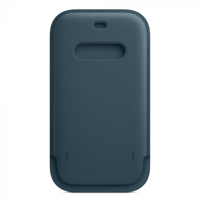 Husa de protectie Apple Sleeve cu MagSafe pentru iPhone 12 / iPhone 12 Pro, Piele, Baltic Blue (Seasonal Nov 2020) [4]