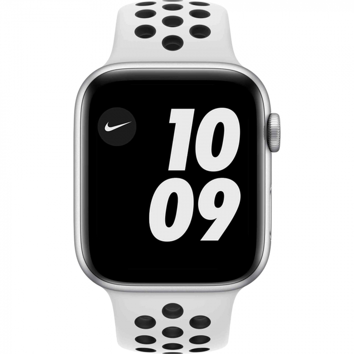 Apple Watch Nike 6, 40mm, GPS, Carcasa Silver Aluminium, Pure Platinum/Black Nike Sport Band [1]