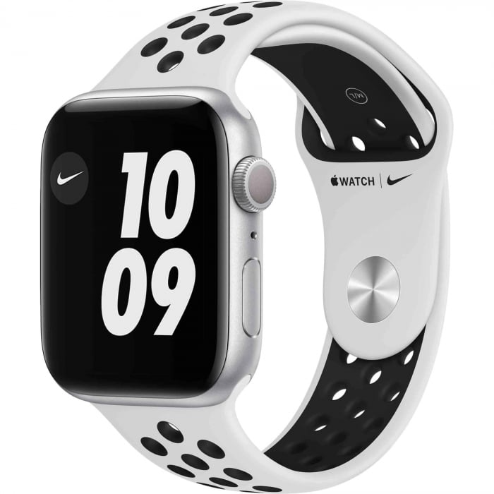 Apple Watch Nike 6, 40mm, GPS, Carcasa Silver Aluminium, Pure Platinum/Black Nike Sport Band [2]