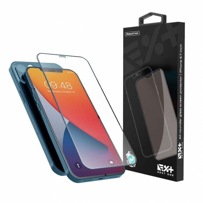 Folie de sticla Next One pentru Apple iPhone 12/12 Pro, Full Face 3D, Aplicator inclus [4]