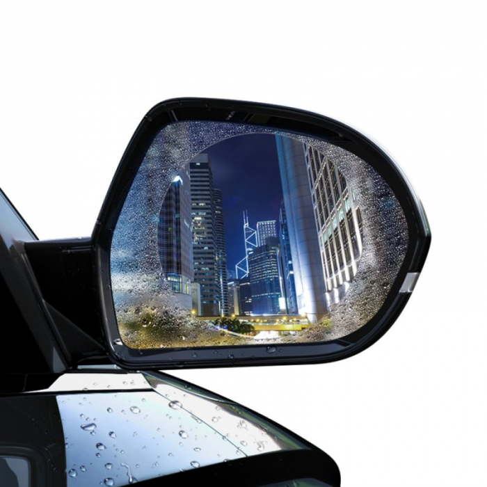 Folie oglinda retrovizoare auto, Baseus, 0.15mm, 2 Buc (80*80mm), Transparenta [1]