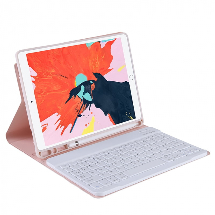 Husa cu Tastatura Bluetooth si Suport Apple Pencil pentru Apple iPad Pro 11 (2018) / Apple iPad Pro 11 (2020), Roz [1]