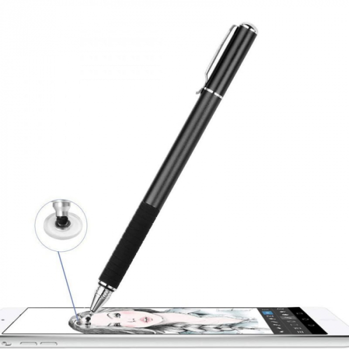 Stylus Touch Pen Universal, SmartGSM, Negru/Argintiu [3]