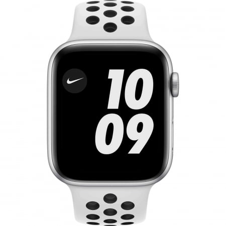 Apple Watch Nike 6, 44mm, GPS, Carcasa Silver Aluminium, Pure Platinum/Black Nike Sport Band [0]
