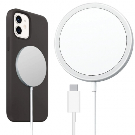 Resigilat - Cablu magnetic wireless SmartGSM®, Magsafe pentru Apple iPhone 12/12 Pro/12 Pro Max/12 Mini, 1m, Alb [7]