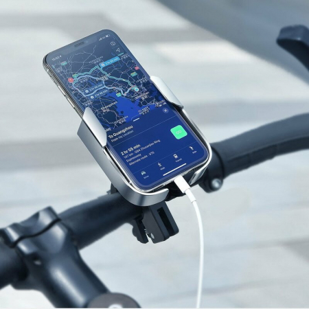 Suport bicicleta Baseus pentru telefon cu prindere pe ghidon / oglinda, Metal Armor, Negru, Blister [0]