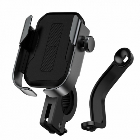 Suport bicicleta Baseus pentru telefon cu prindere pe ghidon / oglinda, Metal Armor, Negru, Blister [5]