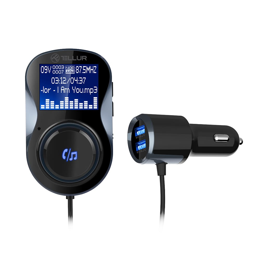 Modulator FM Tellur FMT-B4, Bluetooth, MicroSD, USB QuickCharge 3.0, Negru, TLL622031