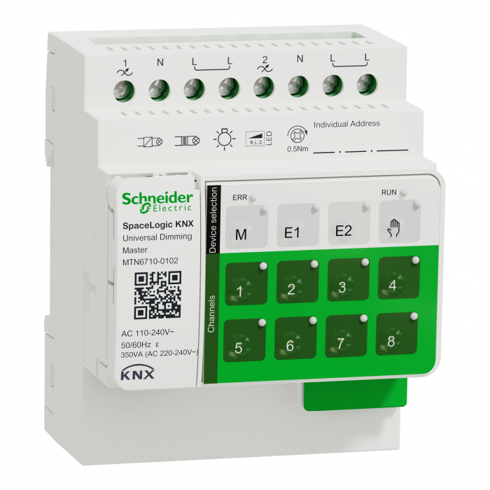 Actuator dimare Master 2 canale SpaceLogic KNX Schneider MTN6710-0102 [1]