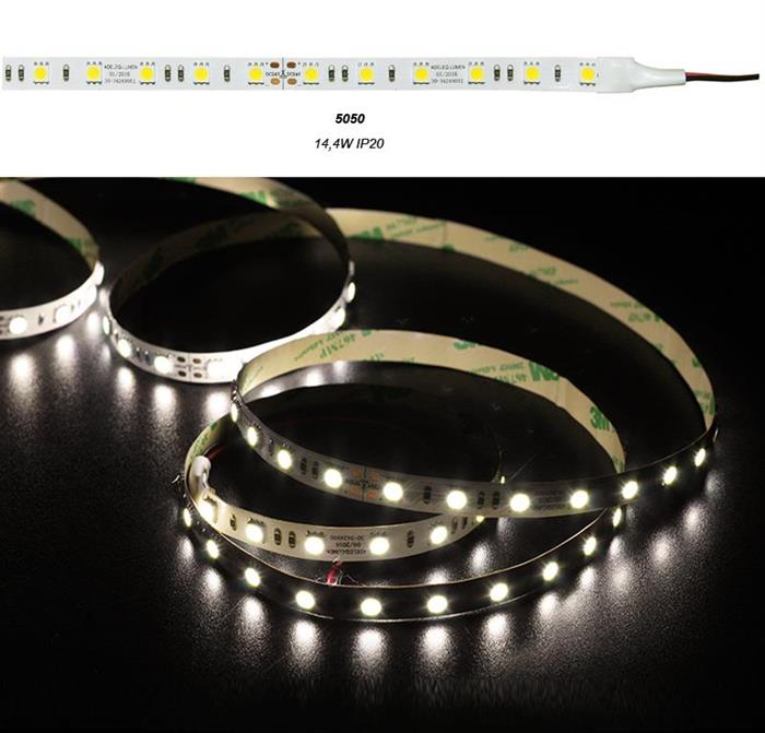 Banda LED 14.4W/m 24V IP20 lumina calda Lumen Adeleq 05-34249/cald [1]