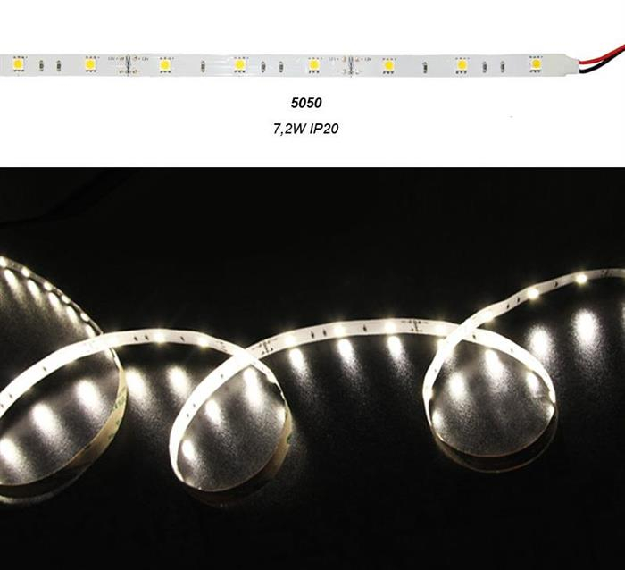 Banda LED 7.2W/m 12V IP20 lumina alba Lumen Adeleq 05-080/alb [1]