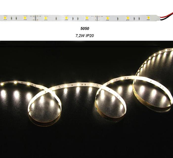 Banda LED 7.2W/m 12V IP20 lumina calda Lumen Adeleq 05-080/cald [1]