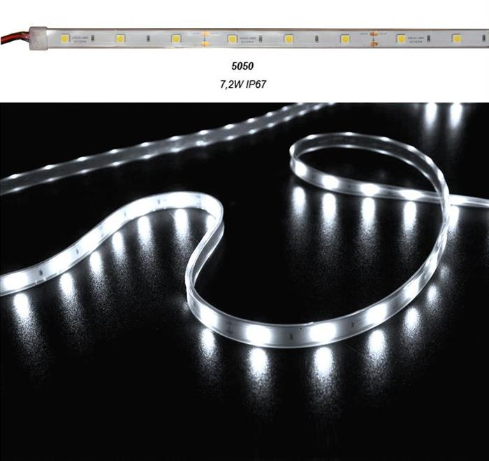 Banda LED 7.2W/m 12V IP67 lumina rece Lumen Adeleq 05-083/rece [1]
