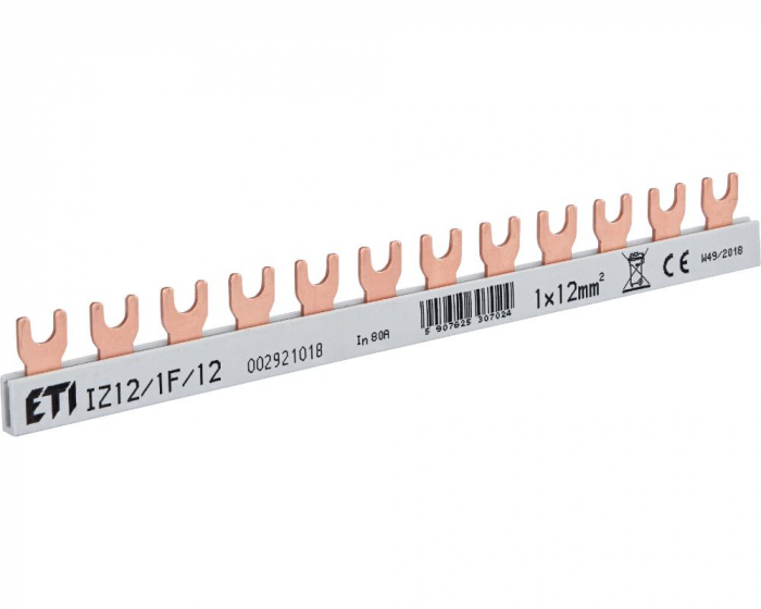 Bareta de alimentare 1P busbar furca 12M 80A ETI 002921018 [1]