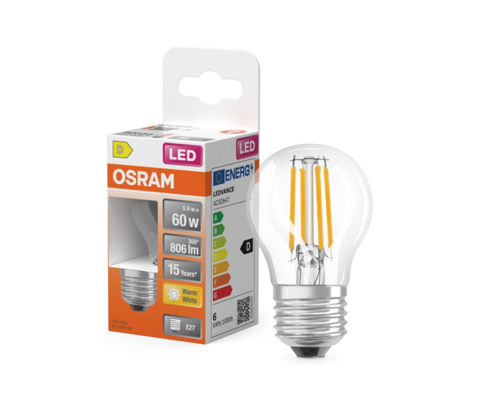 Bec LED P60 5.9W 806lm 2700K E27 Osram 4058075434882 [2]