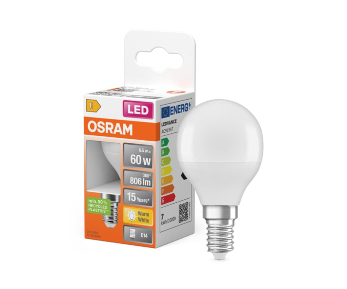 Bec LED P60 6.5W 806lm 2700K E14 Osram 4058075428522 [2]