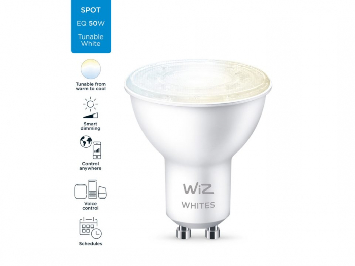 Bec led WiZ Wi-Fi Bluetooth 4.9W GU10 2700-6500K 345lm Philips 8718699787110 [1]