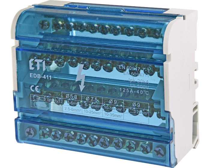Bloc distributie repartitor 4P 44 gauri 125A Eti 001102304 [1]