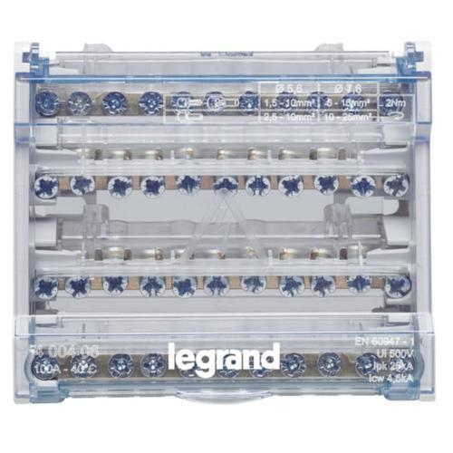 Bloc distributie repartitor modular 4P 100A 6M Legrand 400406 [2]
