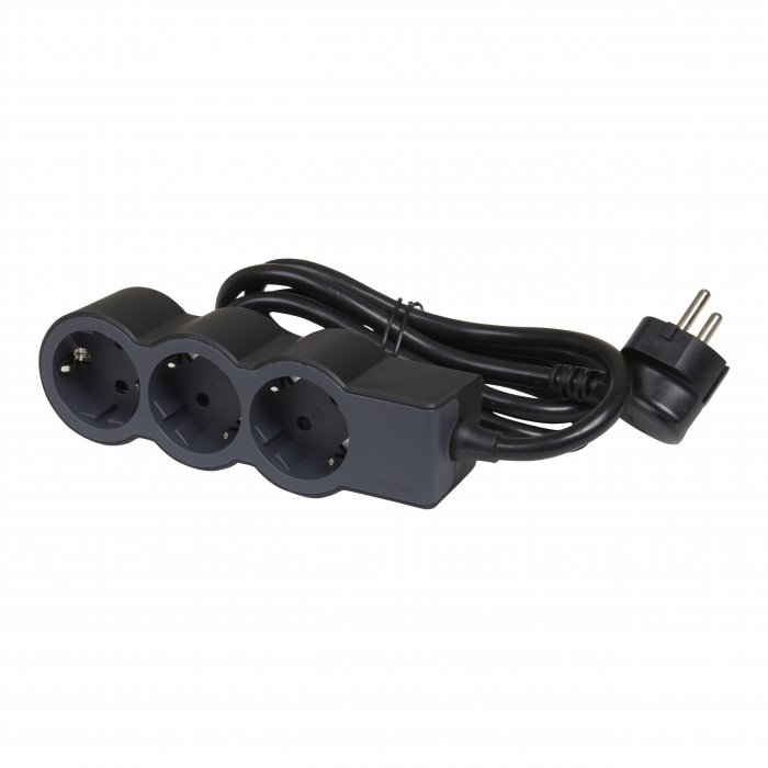 Bloc multipriza mobil 3x2P+T cablu 5m negru Legrand 694568 [1]