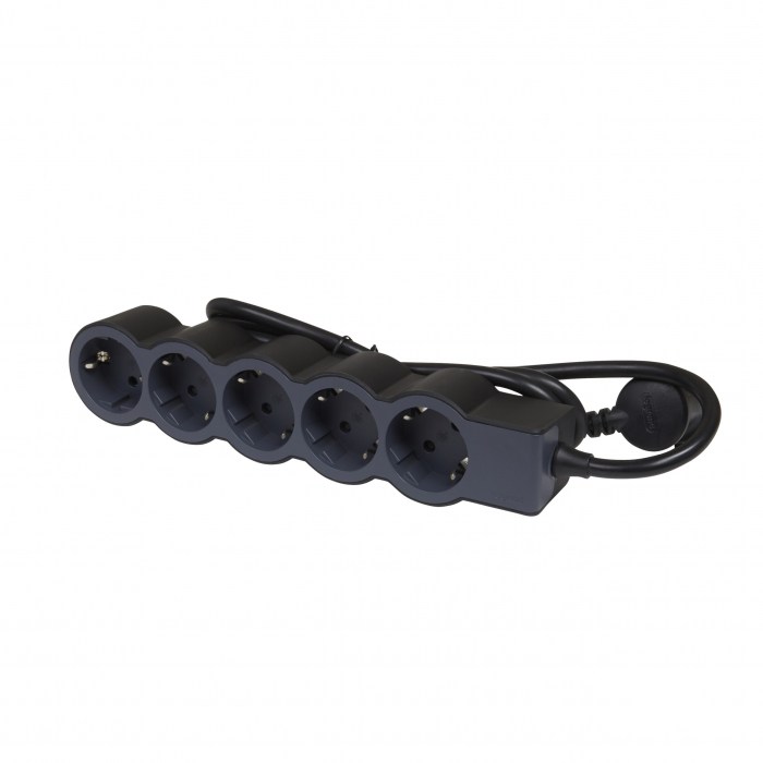 Bloc multipriza mobil 5x2P+T cablu 3m negru Legrand 694564 [1]