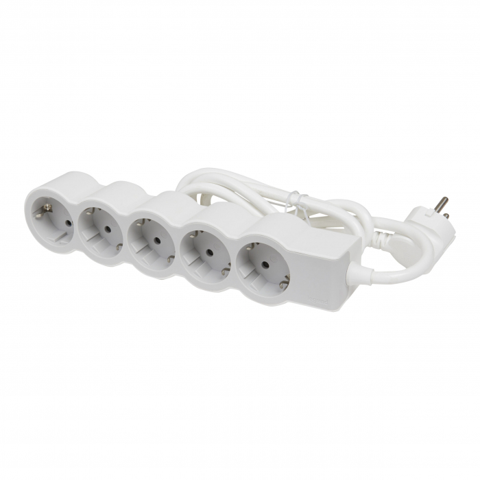 Bloc multipriza mobil 5x2P+T cablu 5m alb-gri Legrand 694571 [1]
