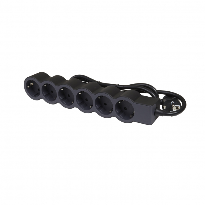 Bloc multipriza mobil 6x2P+T cablu 1,5m negru Legrand 694558 [1]