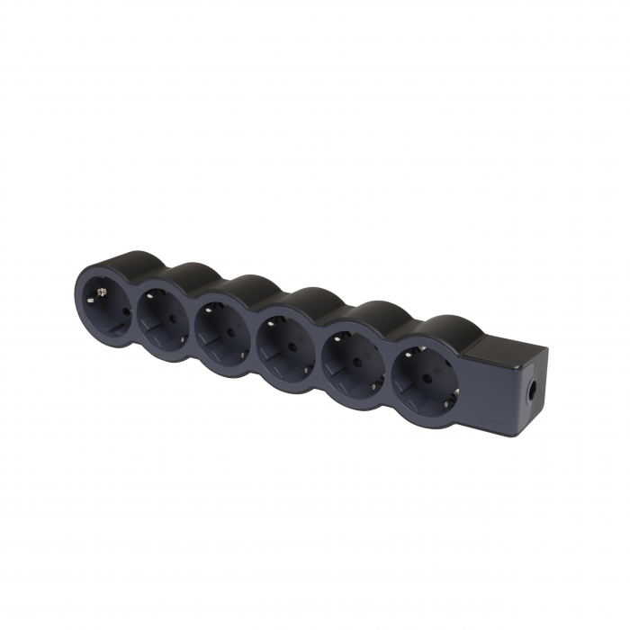 Bloc multipriza mobil 6x2P+T fara cablu negru Legrand 694580 [1]