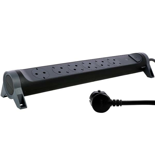 Bloc multipriza mobil rotativ 6x2P+T SPD-Supratensiune si intrerupator 1,5m Legrand 694513 [1]