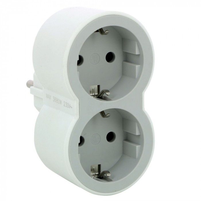 Bloc priza dubla standard 2P+T 16A alb-gri Legrand 694516 [1]