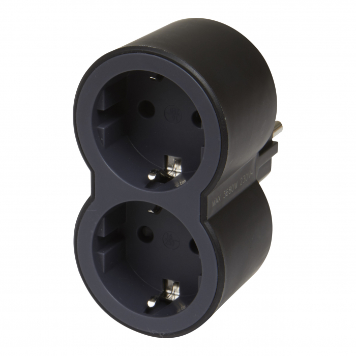 Bloc priza dubla standard 2P+T 16A neagra Legrand 694517 [1]