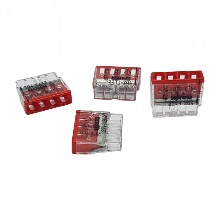 Clema conector conductori unifilari 4x max 2.5mm Wago 2273-204 [2]