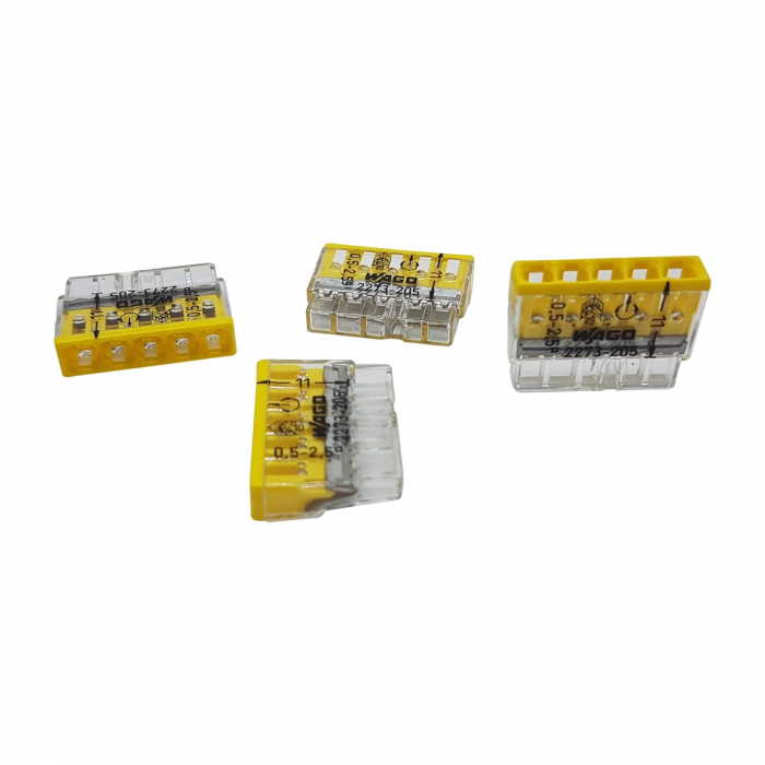 Clema conector conductori unifilari 5x max 2.5mm Wago 2273-205 [2]