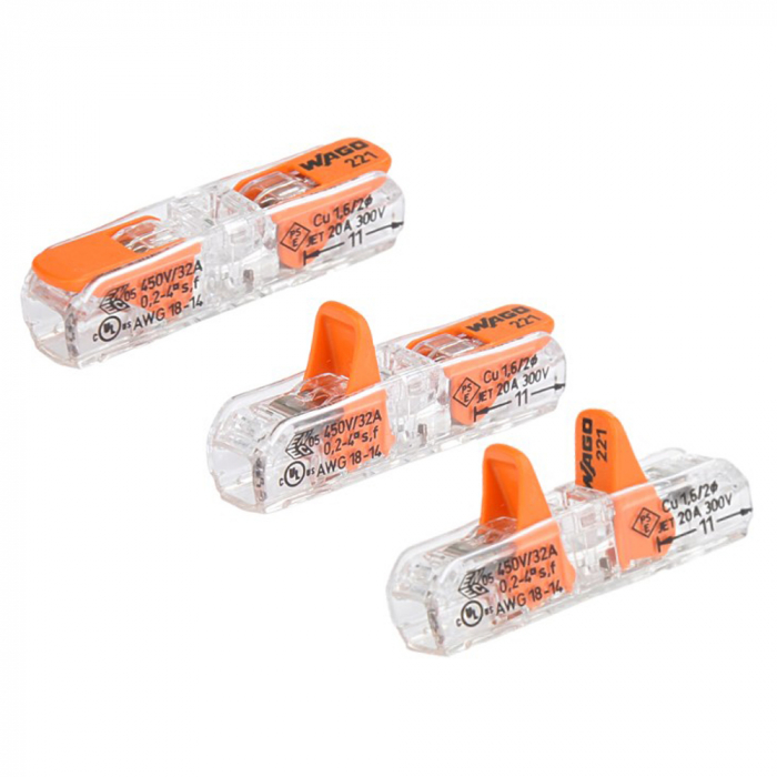 Clema conector de imbinare pentru toate tipurile de conductori 2x max 4mm Wago 221-2411 [2]
