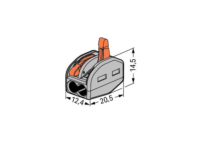 Clema conector pentru toate tipurile de conductori 2x max 4mm Wago 222-412 [3]