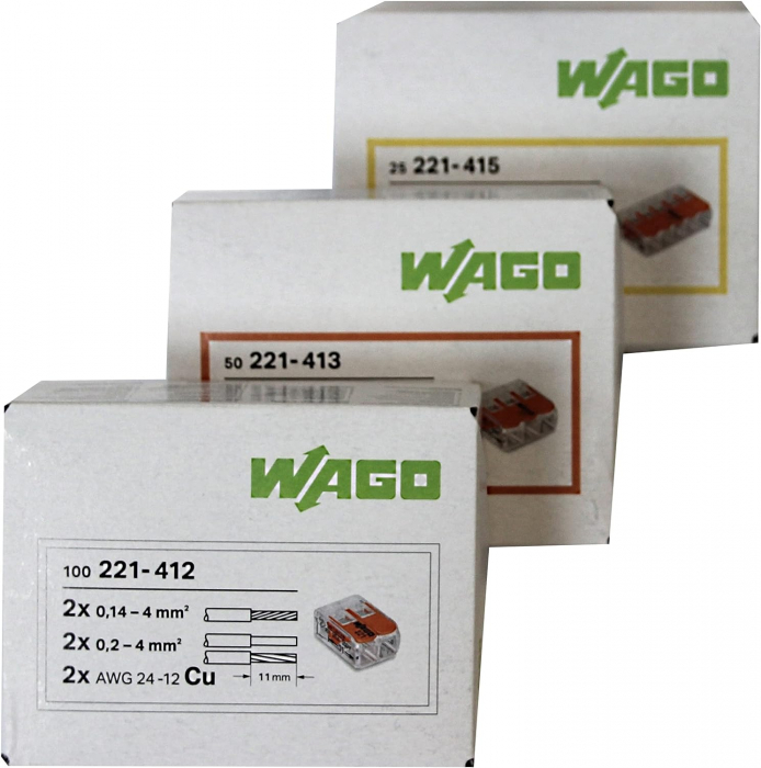 Clema conector pentru toate tipurile de conductori 5x max 4mm Wago 221-415 [3]